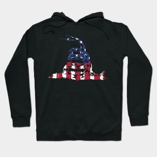 Don't tread on me rattlesnake painted american flag Hoodie